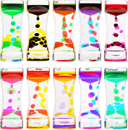 Liquid Motion Bubbler Timer,10 Pack Liquid Bubbler Relaxing Motion Timer Fidget Calming