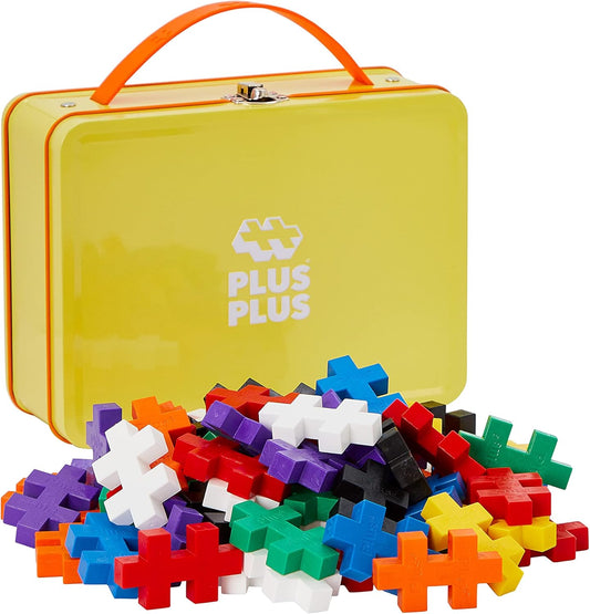 PLUS PLUS Building Set with Metal Suitcase, Open Ended Stem Toy for Toddlers and Preschool, 70 Big