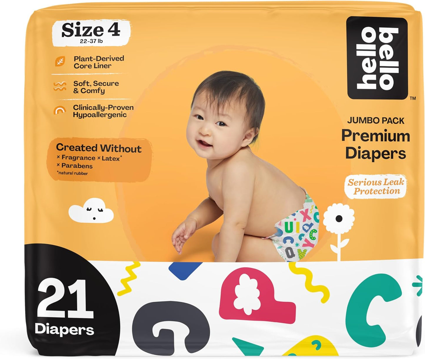 Hello Bello Premium Baby Diapers Size 4, 21 Count of Disposable, Extra-Absorbent, Hypoallergenic