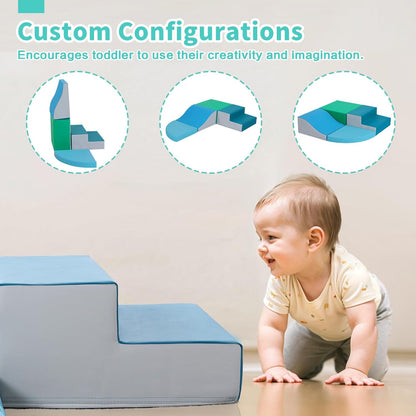 4-Pieces Climbing Toys for Toddlers: PU Leather - Soft Play Climbing for Toddlers - Foam Climbing