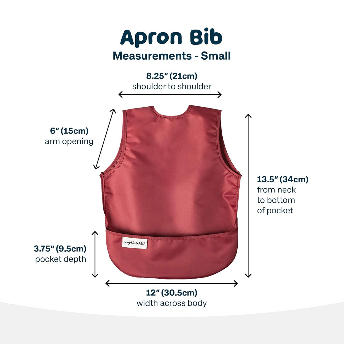 Tiny Twinkle Mess Proof Apron Bibs - 2 Pack Waterproof & Lightweight Baby Bibs for Led Weaning |