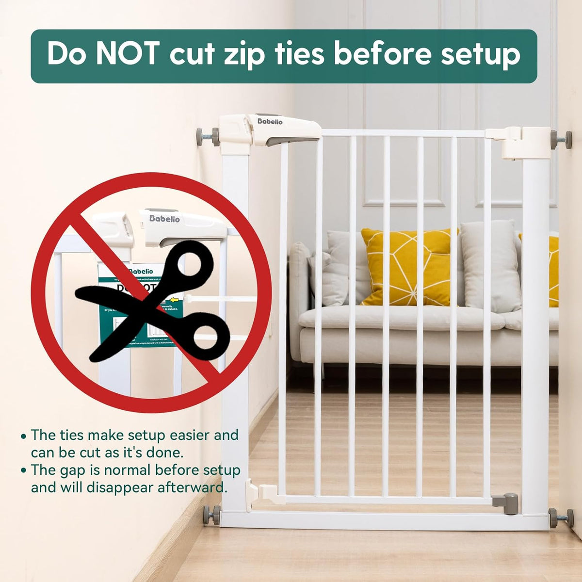 Babelio Baby Gate for Doorways and Stairs, 26''-40'' Auto Close Dog/Puppy Gate, Easy Install