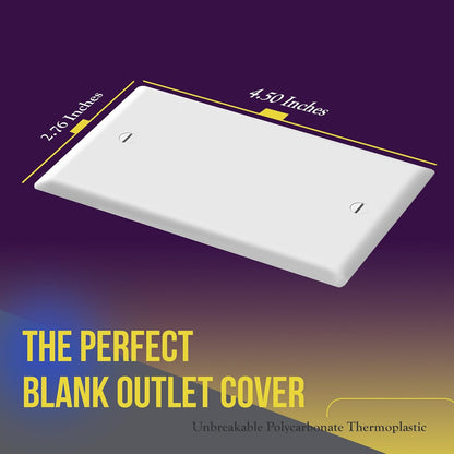 ENERLITES Blank Cover Wall Plate, Gloss Finish, Standard Size 1-Gang 4.50" x 2.76", Polycarbonate