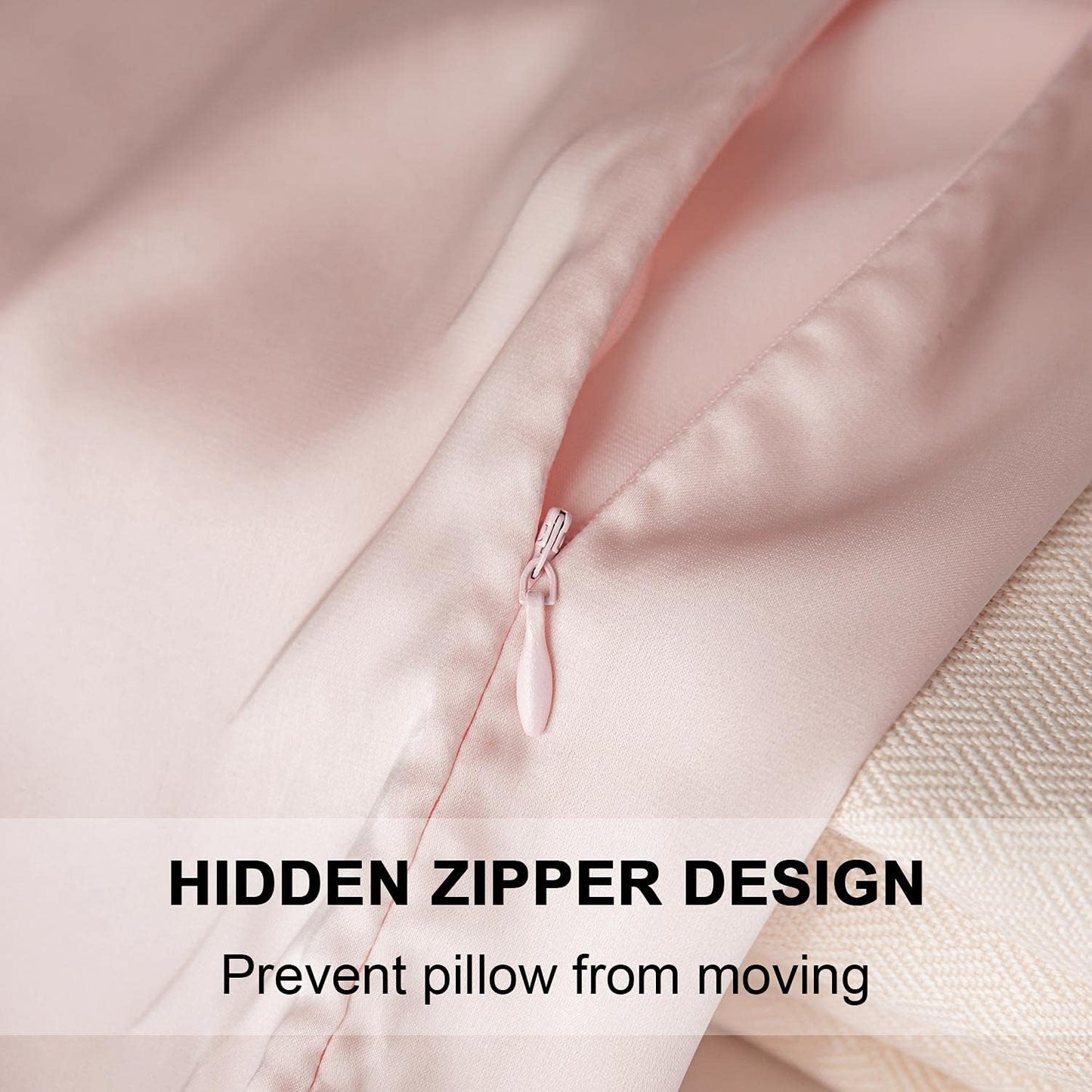 Mulberry Silk Pillowcase for Hair and Skin,Queen Size Cooling Silk Pillow Case with Hidden