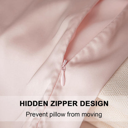 Mulberry Silk Pillowcase for Hair and Skin,Standard Size Cooling Silk Pillow Case with Hidden