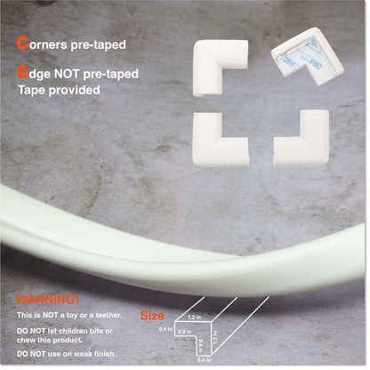 Roving Cove HeftyFit Edge Corner Protector Baby Proofing (Large 15ft Edge 4 Corners), Heavy-Duty