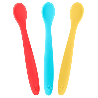 WeeSprout Silicone Baby Spoons - First Stage Infant Feeding Utensils With Soft-Tip, Bendable
