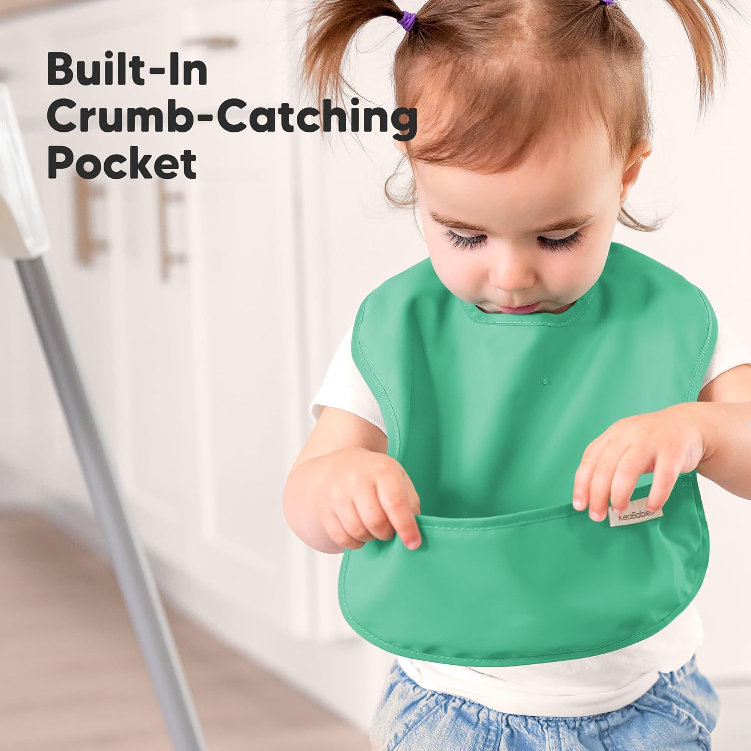 3-Pack Waterproof Baby Bibs for Eating - Lightweight Toddler Feeding Bibs with Large Food Catcher
