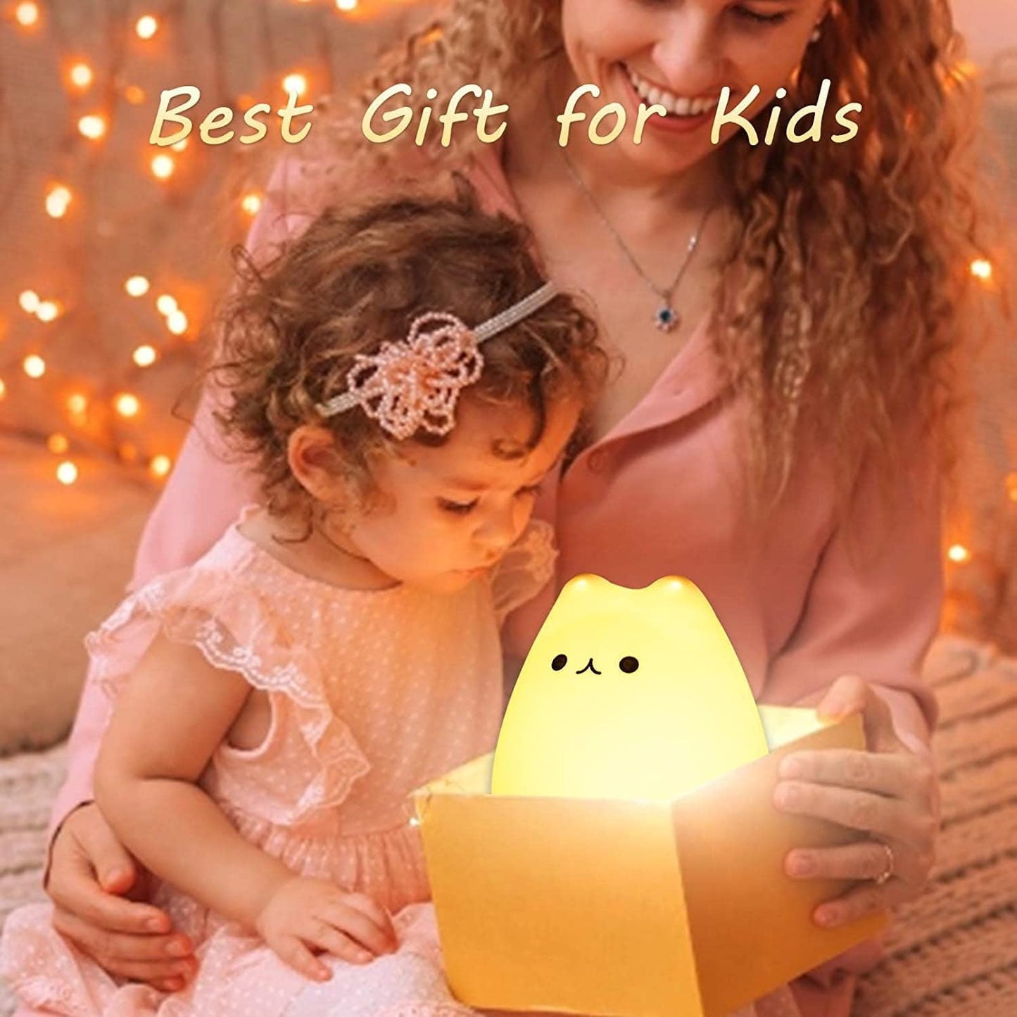 ZKLiLi cat Night Light, Cute Nursery Lights USB Rechargeable Cat Lamp Nightlight Birthday Christmas