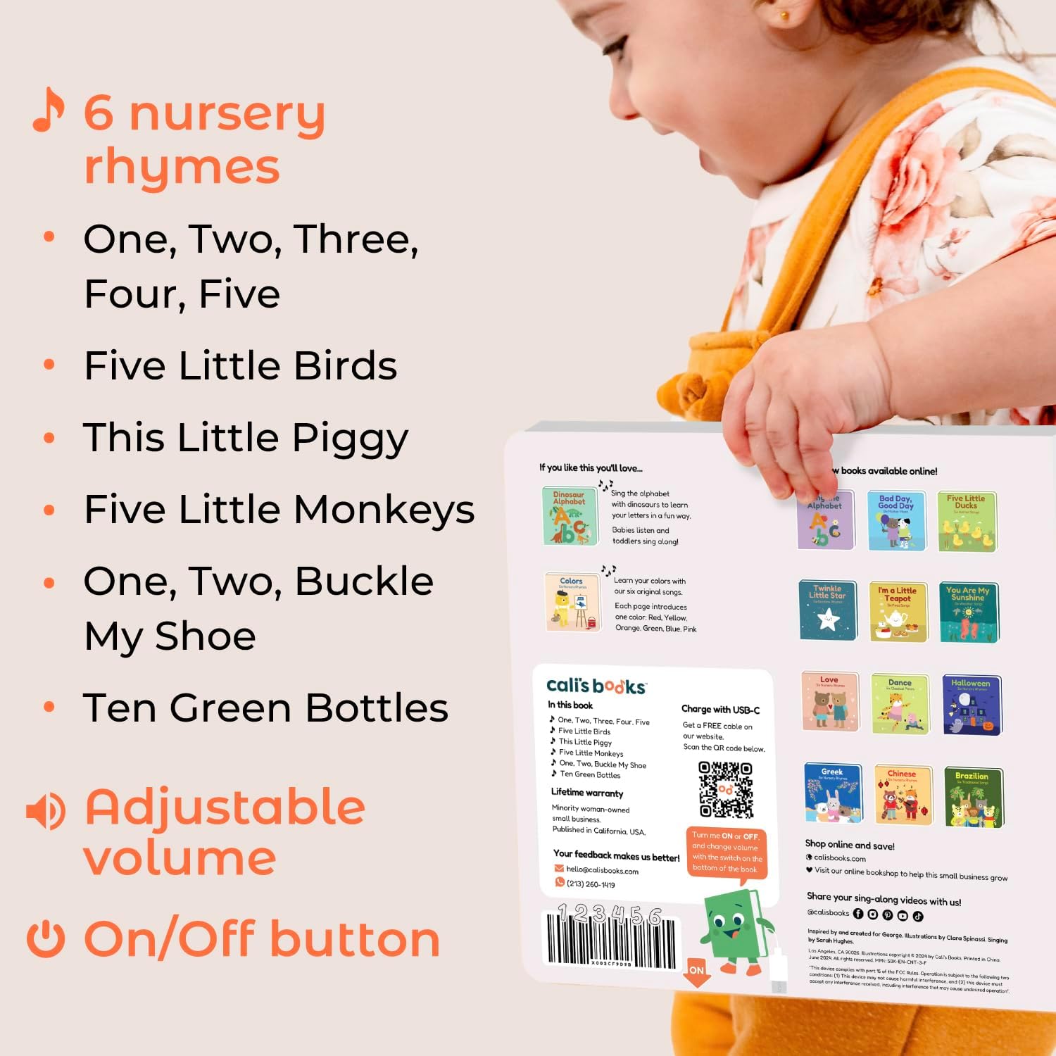 Cali's Books Number Book for Toddlers 1-3 - Learn to Count 1 2 3 Musical Books for Kids