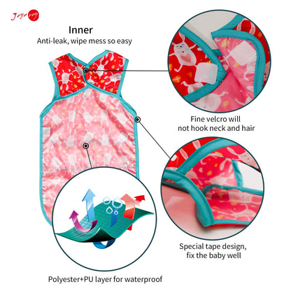 Joyo roy Mess Proof Baby Bibs for Eating Waterproof Toddler Bibs 2-4 Years Soft Machine Washable