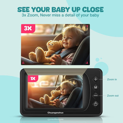 S100U Baby Car Camera with Advanced Night Vision, 3X Zoom, USB Powered, 5'' AHD 1080P IPS