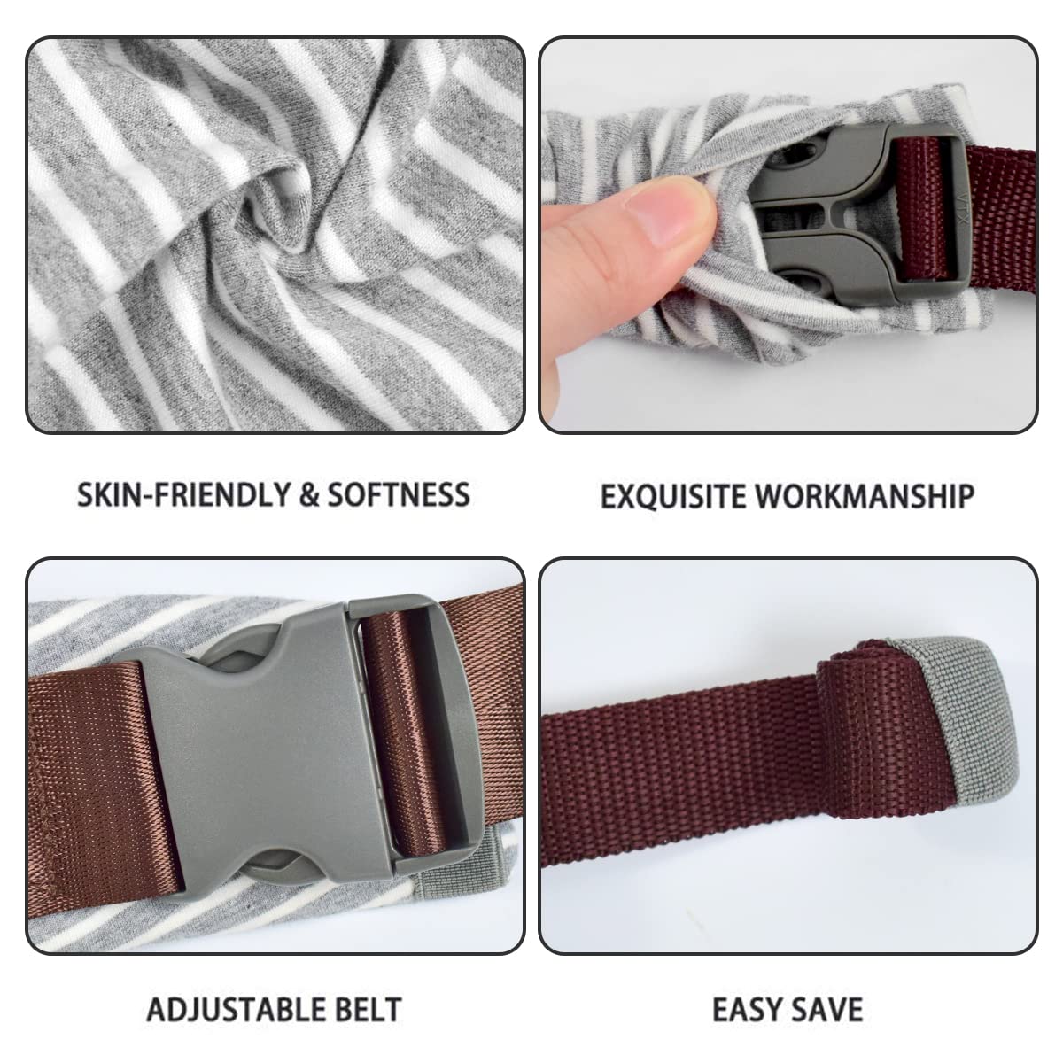 vrbabies Baby Wraps Carrier Newborn to Toddler (Striped Grey)