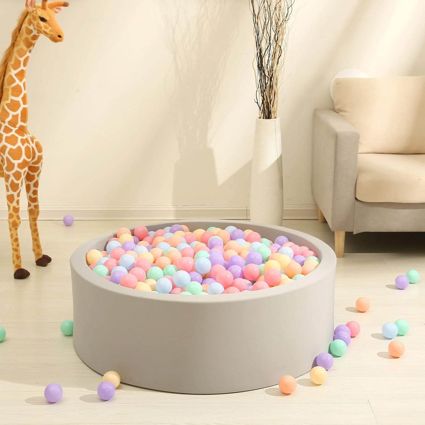 GOGOSO Ball Pits Balls for Toddlers Pack of 50 100 200 Plastics Shape Ball Non-Phthalate Non-BPA