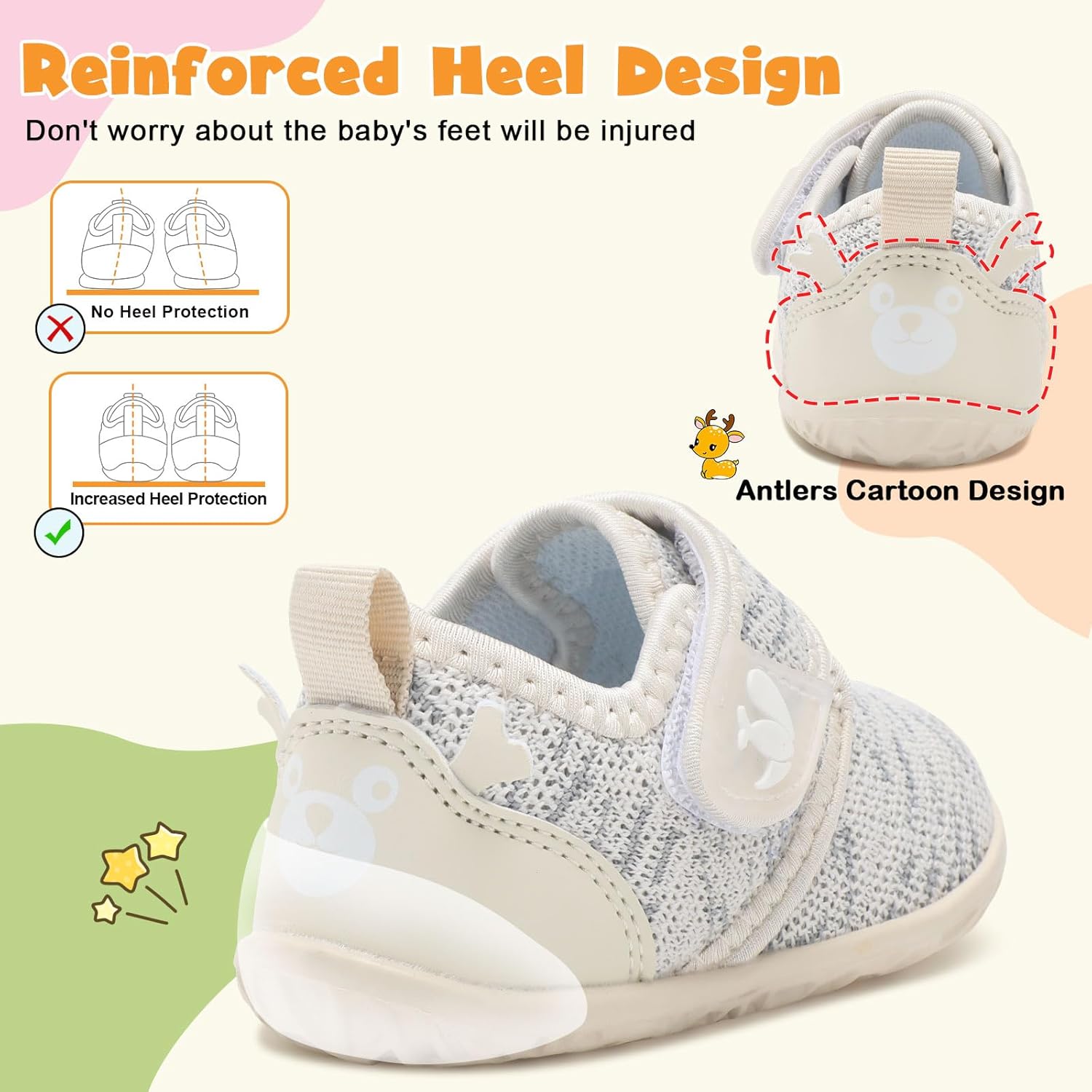 FEETCITY Baby Walking Shoes Barefoot Baby Shoes Infant Sneakers Newborn Crib Shoe Lightweight