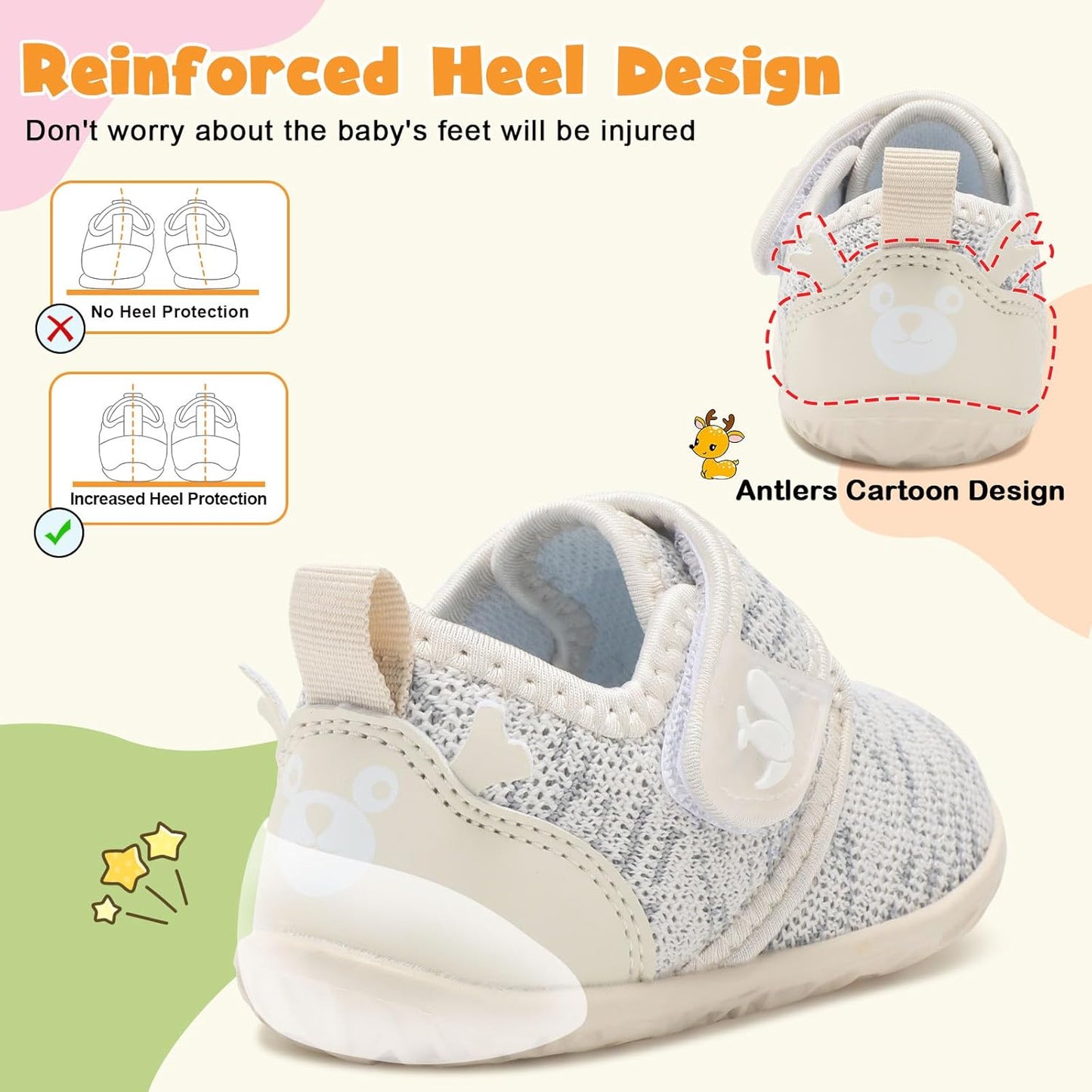FEETCITY Baby Walking Shoes Barefoot Baby Shoes Infant Sneakers Newborn Crib Shoe Lightweight