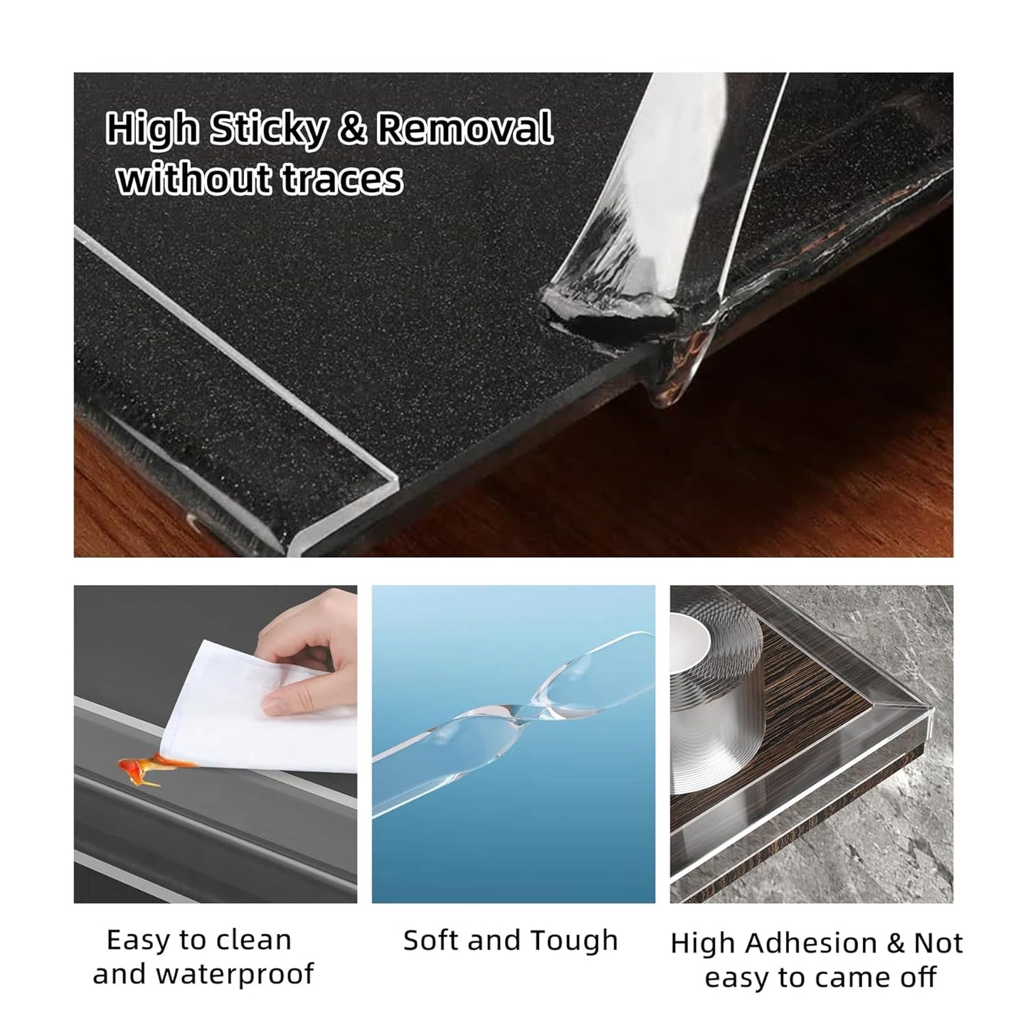 0.8 in x 9.84 FT,Clear Edge Protector Strip Sharp Edge Wrap Cover Tape, Self Adhesive Protective