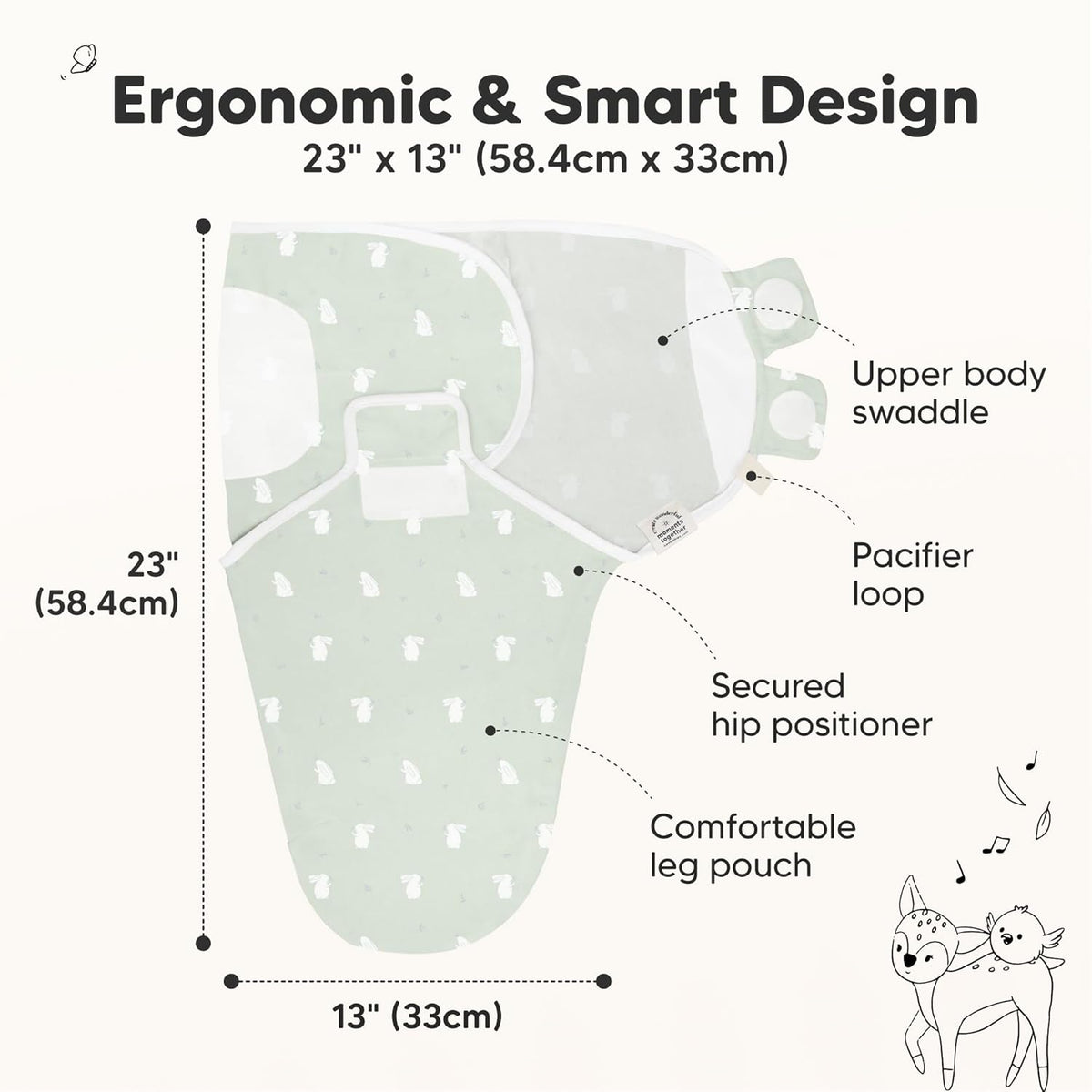 3-Pack Organic Baby Swaddle Sleep Sacks - Swaddles for Newborns, Infant 3-6 Months, Baby Girls
