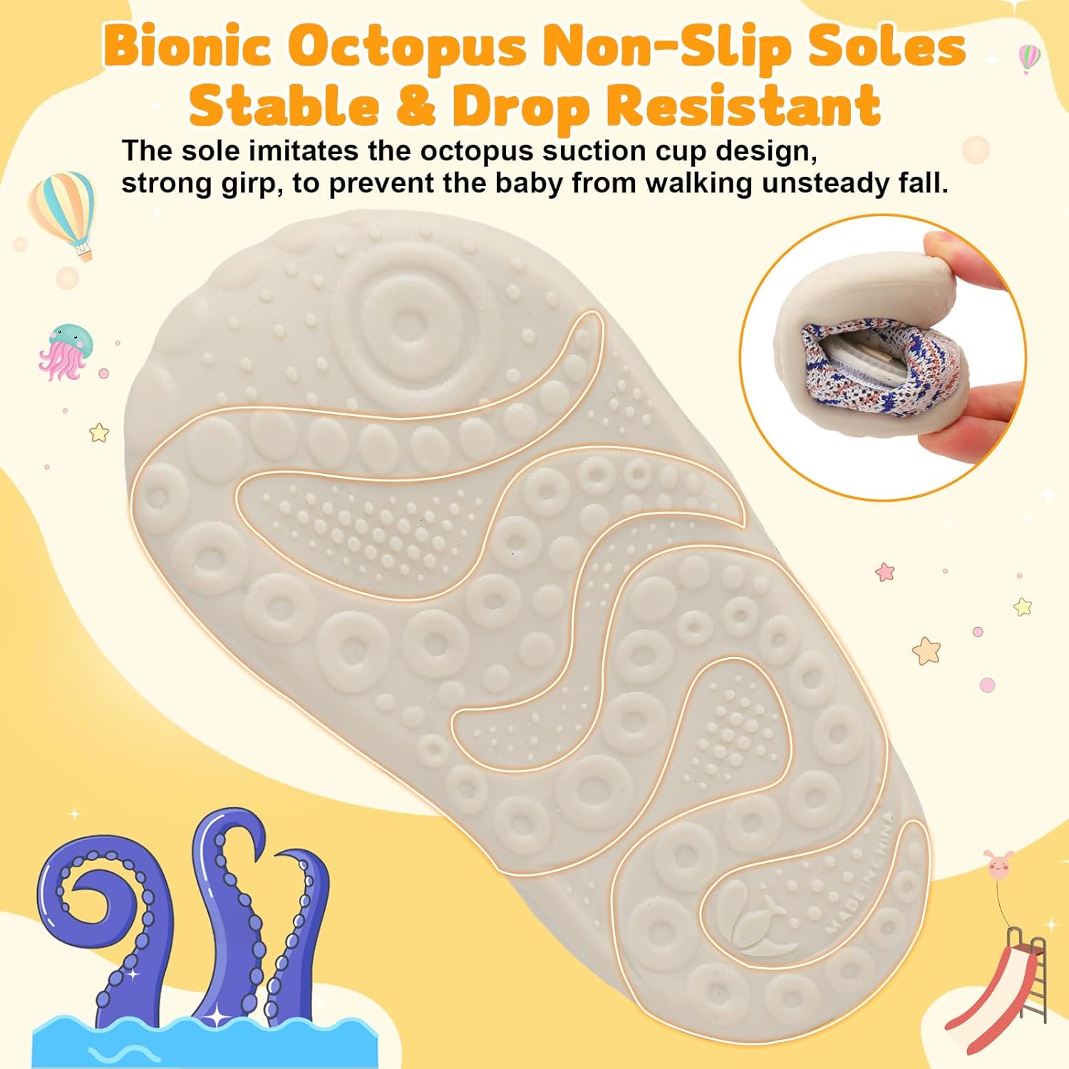 FEETCITY Baby First Walking Shoes Wide Baby Shoes Infant Sneakers Newborn Crib Shoe Barefoot