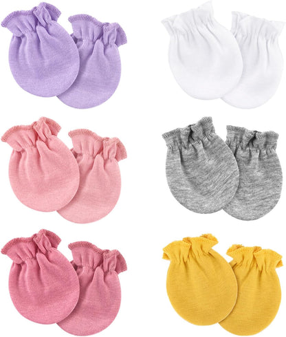 Newborn Baby Mittens No Scratch Cotton Elastic Wrist Gloves Infant Toddler Mittens for Baby Boy