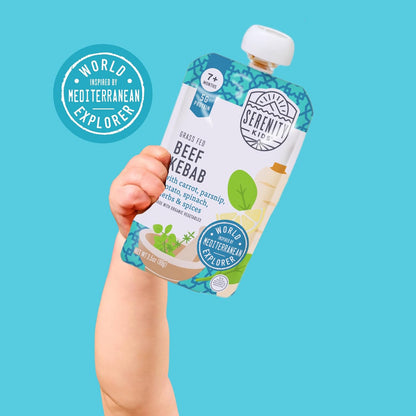 Serenity Kids 7+ Months World Explorers Baby Food Pouches Puree Made with Ethically Sourced Meats &