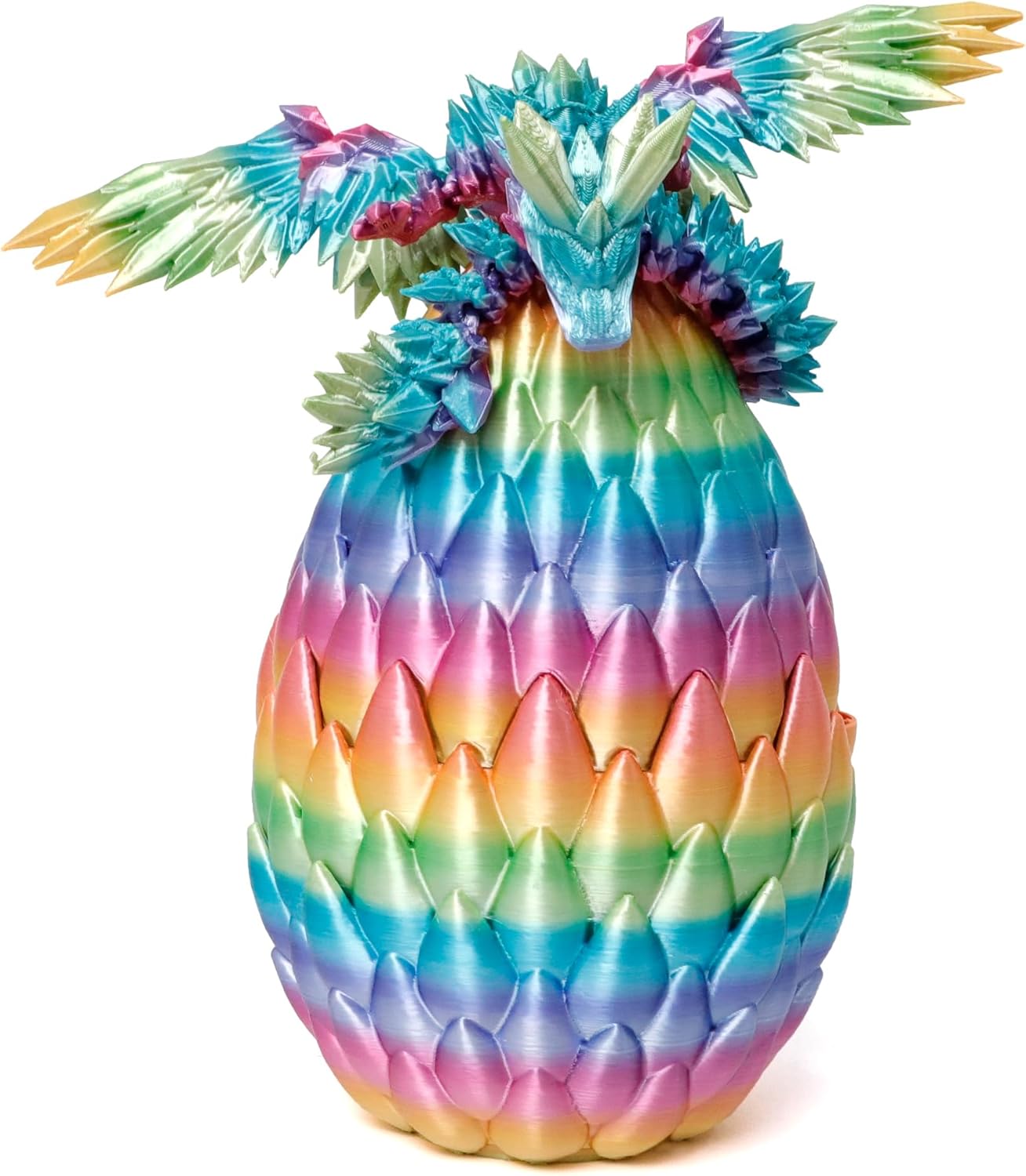 3D Printed Dragon Egg, Rainbow Flying Dragon in Colorful Eggs, Fidget Toy for Birthday Gift