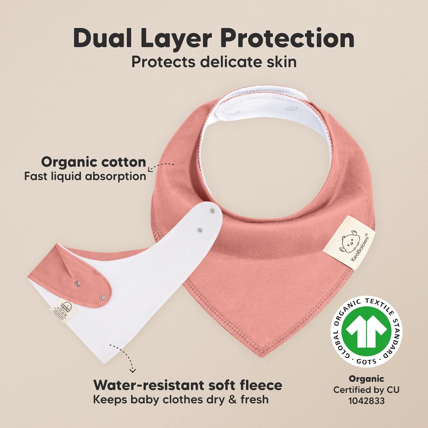 10-Pack Organic Baby Bandana Bibs for Girls - Super Absorbent Triangle Baby Bibs for Drooling and