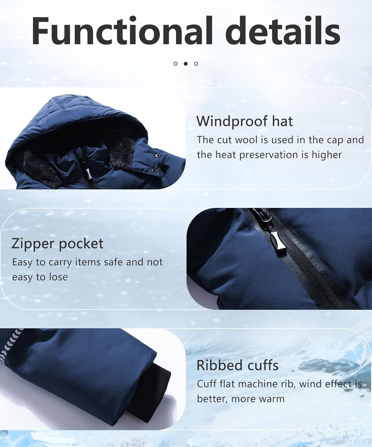 Kids Boy's Winter Coat Fleece Lined Waterproof Jacket Puffy Cotton Coat Thick Hooded Down Outdoor