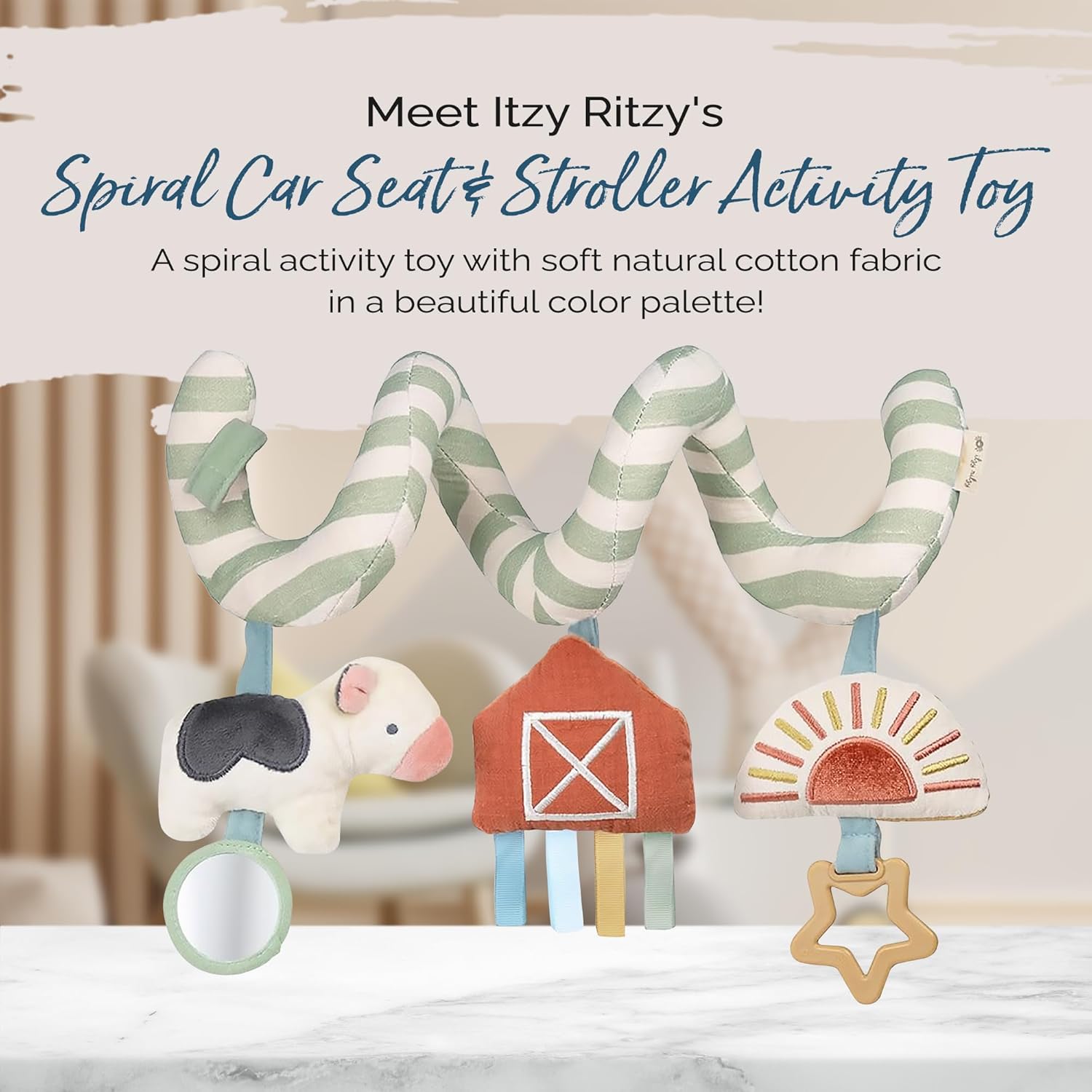 Itzy Ritzy Spiral Car Seat & Stroller Activity Toy - Stroller & Car Seat Toys for Ages 0 Months and