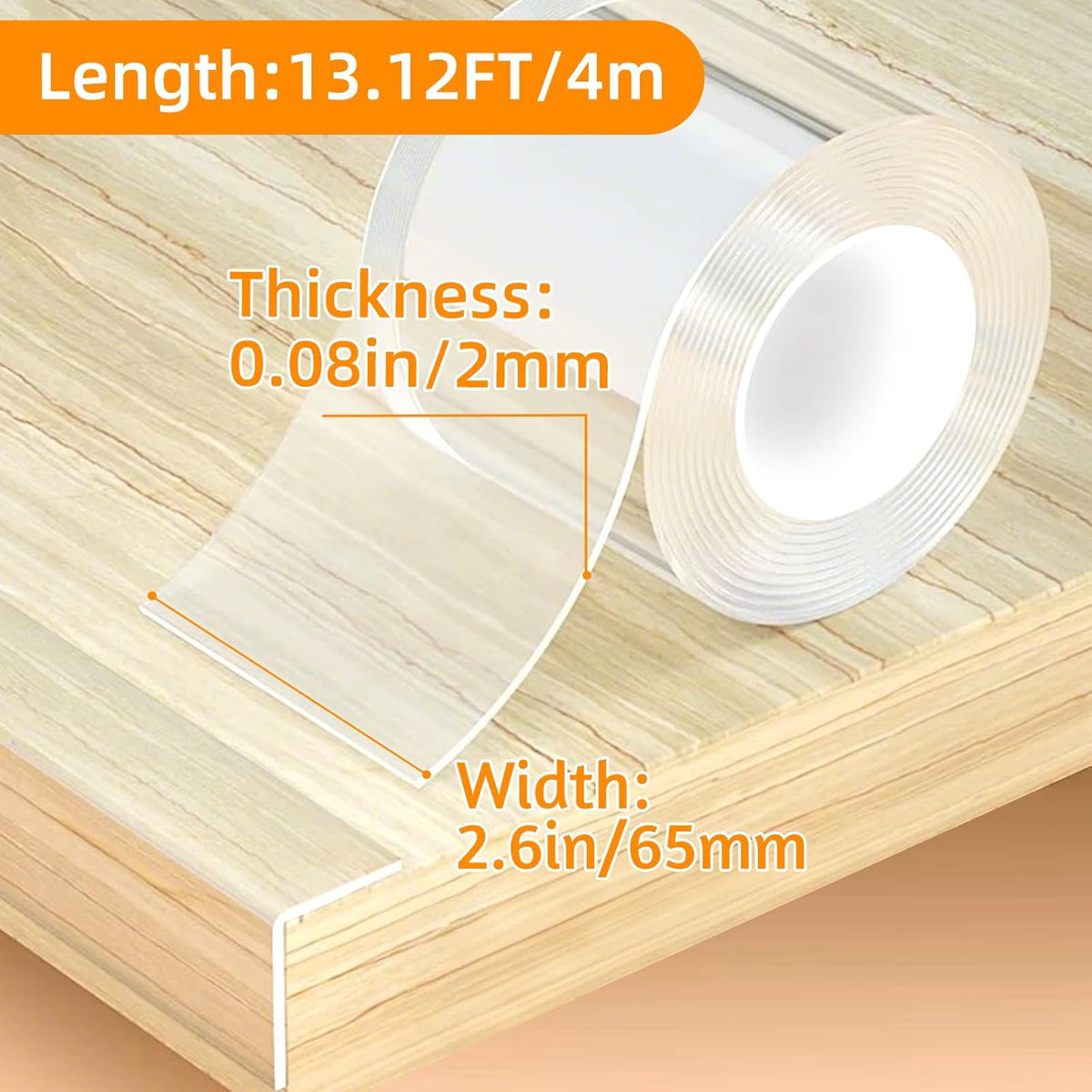 2.6 in x 13.12 FT,Clear Soft Corner Protectors for Furniture Strip,Sharp Edge & Table Bumper,Window