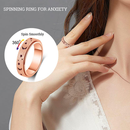 Anxiety Ring for Women Men, Titanium Stainless Steel Spinner Ring, 5 Colors, 6MM, Size 6-10, 3