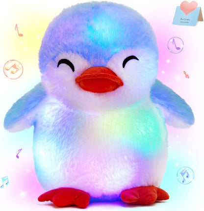 Glow Guards 12'' Musical Light up Penguin Stuffed Animal,Soft Penguin Plush Toy with LED Night