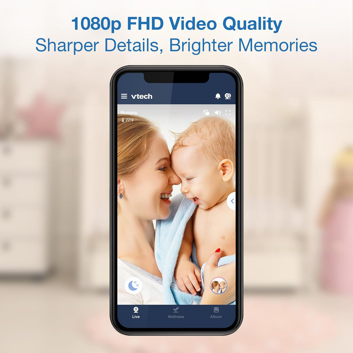 VTech 2-Cameras Smart WiFi Baby Monitor with 1080p FHD Camera and 5" HD IPS Screen, Free App with