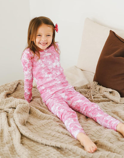VAENAIT BABY 12M-12Y Toddler Kids Boys Girls 100% Cotton Marbling Tiedye Sung Fit Sleepwear Pajamas