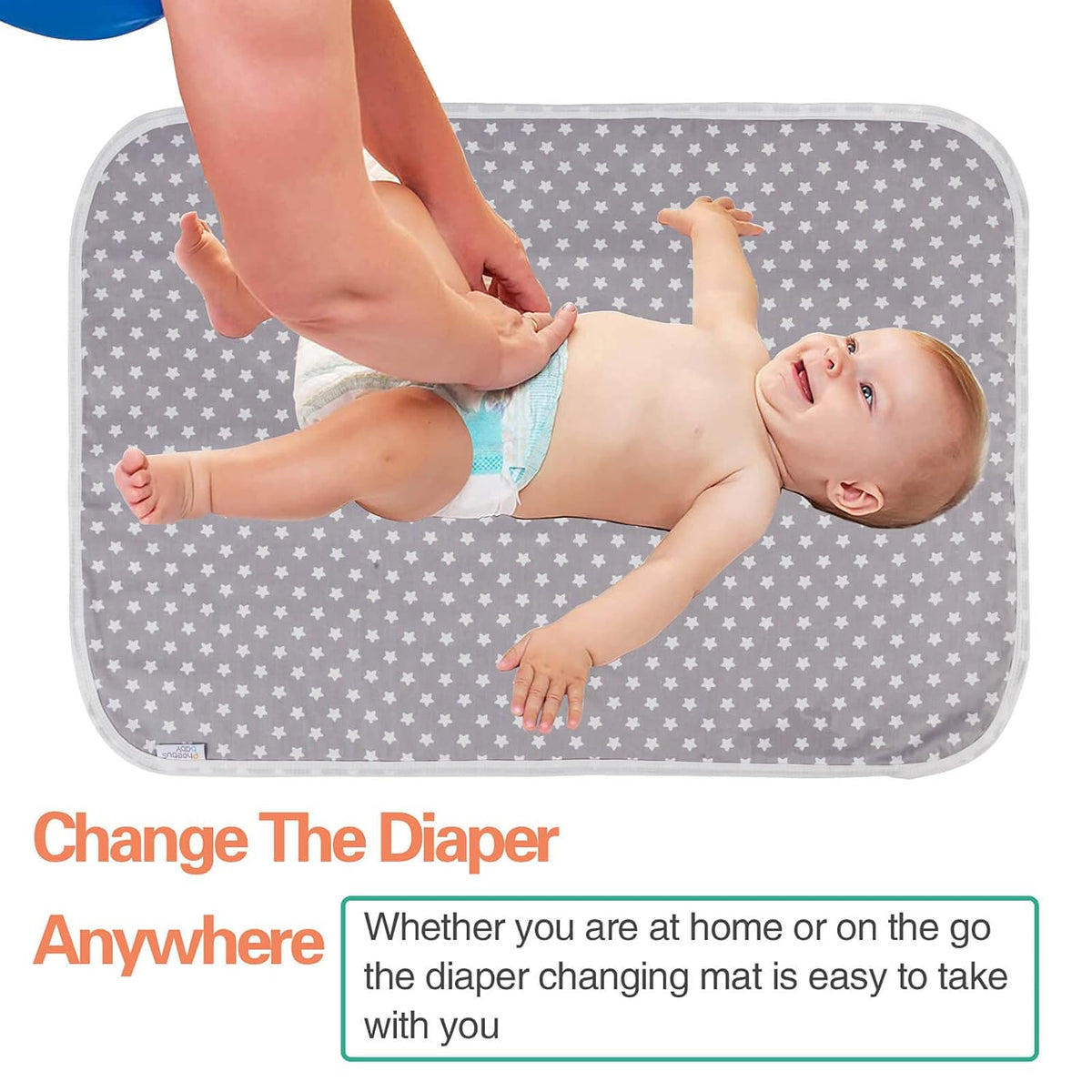 Baby Diaper Changing Pad, 21 5/8" x 31.5" Waterproof Changing Pad Liners 2Pack - Reusable Soft and