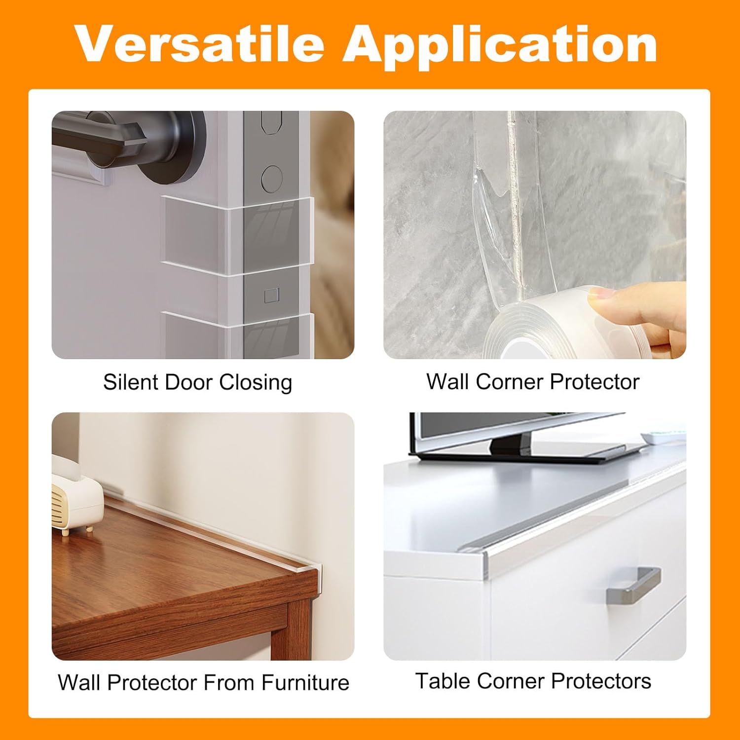 0.8 in x 9.84 FT,3 Pack Clear Soft Corner Protectors for Furniture Strip,Sharp Edge & Table