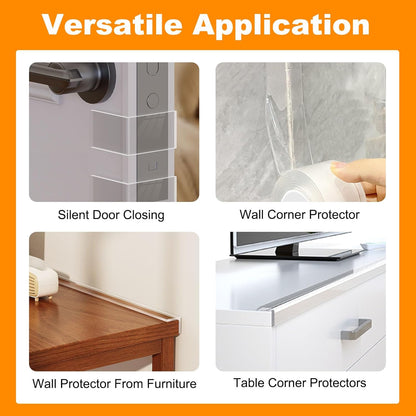 0.8 in x 9.84 FT,3 Pack Clear Soft Corner Protectors for Furniture Strip,Sharp Edge & Table