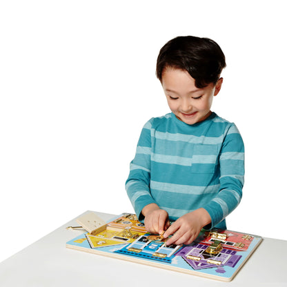 Melissa & Doug Latches Wooden Activity Board - Montessori Busy Board for Preschool Toys, Sensory