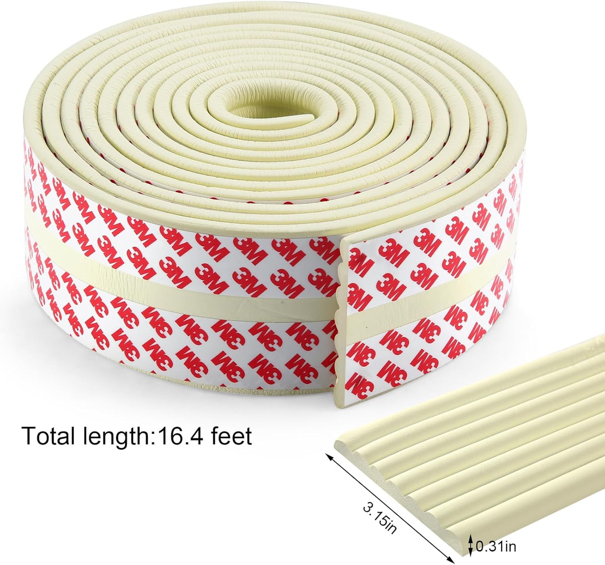 Baby Proofing Edge Corner Protector,16.4 ft Edge Guards Padding with 3M Adhesive, Extra-Wide Soft