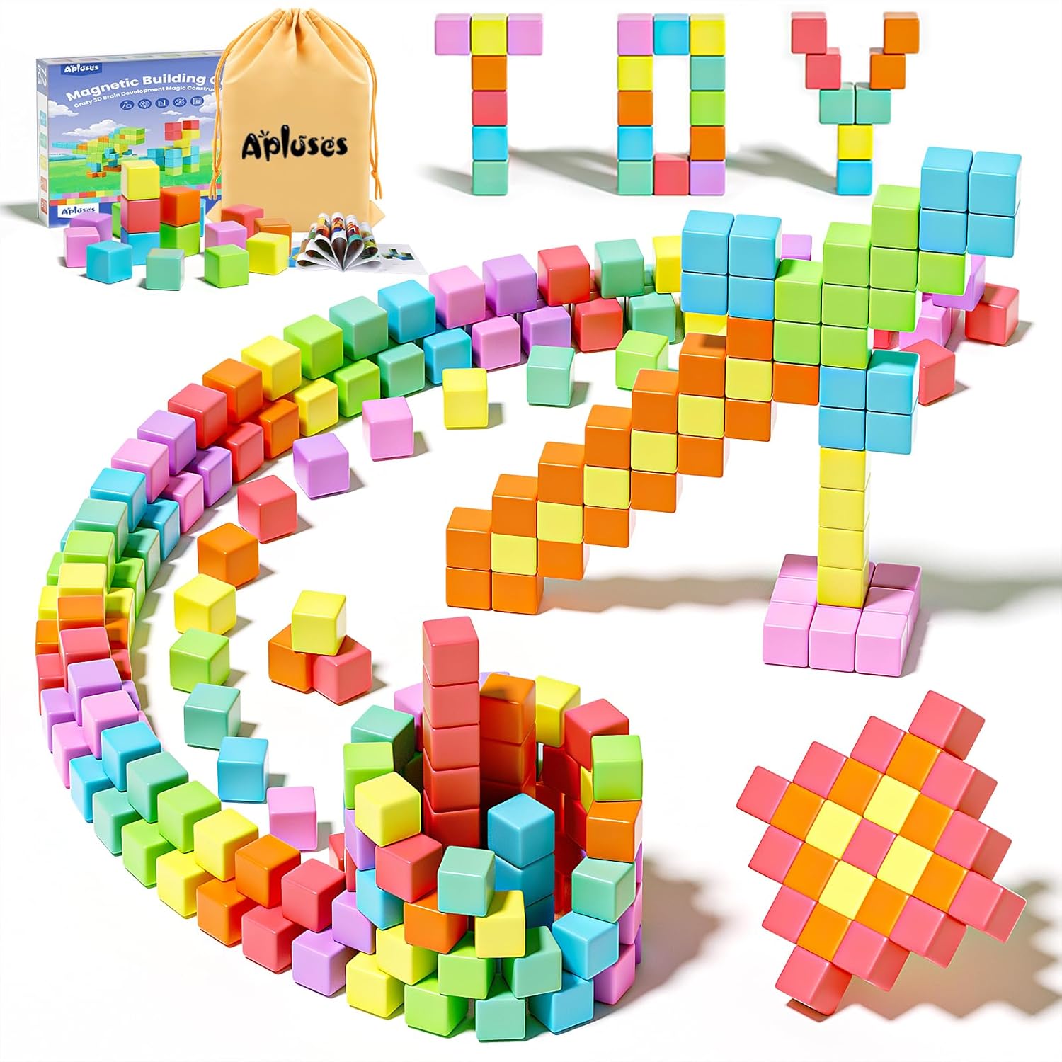 Magnetic Blocks, Magnet Building Cubes for Toddlers Ages 3-5, STEM Educational Sensory Autism