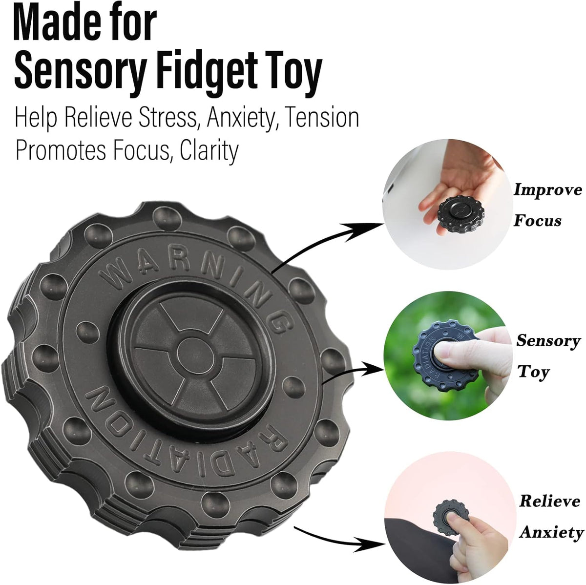 FREELOVE Metal Fidget Spinner Magnetic Slider, Spinning Haptic Clicker, Heavy Stainless Steel Spin