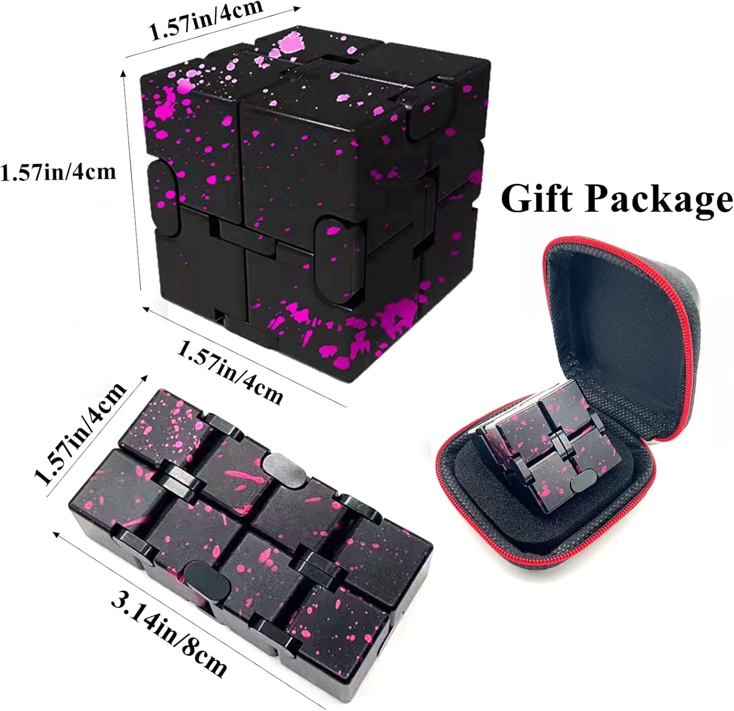 Metal Fidget Infinity Cube Toys for Men Gadgets Anxiety Stress Relief Aluminum Alloy Material