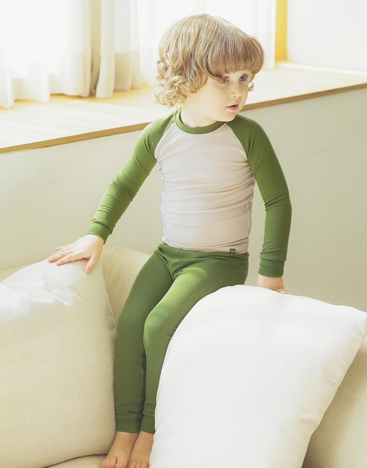 VAENAIT 6M-12Y Toddler Toddler Kids Toddler Girls Boys Soft Comfy Modal Tencel Solid Raglan