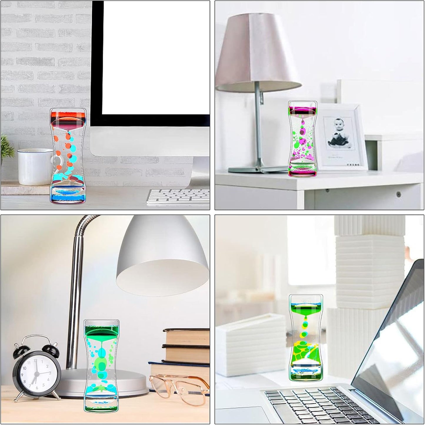 Liquid Motion Bubbler Timer Pack of 10 Great Desktop Colorful Hourglass Liquid Bubbler Small