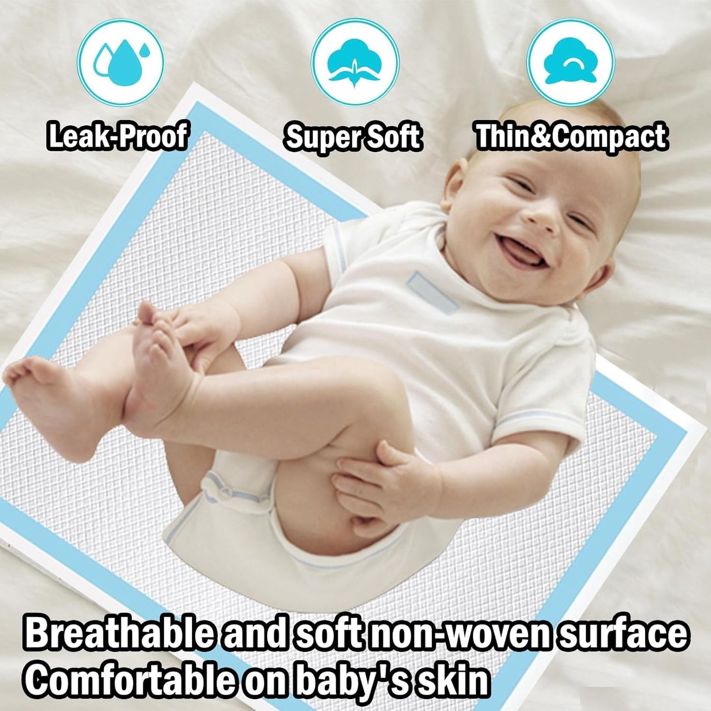 100 Pack Disposable Changing Pad,Baby Incontinence Changing Pads,High Absorbent Breathable
