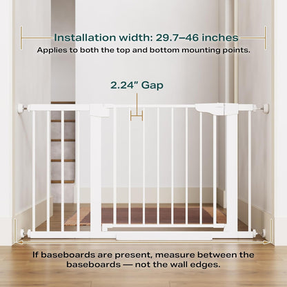 Cumbor 2 Pack 29.7-46" Baby Gate for Stairs, Mom's Choice Awards Winner-Auto Close Dog Gate for