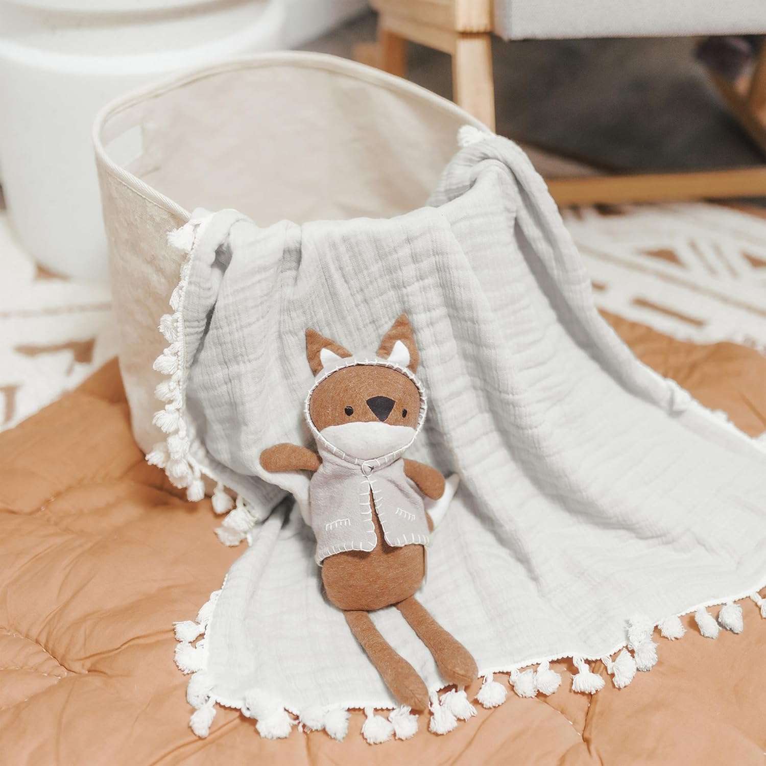 Crane Baby Muslin Swaddle Blanket, Soft Cotton Lightweight Nursery and Stroller Blanket for Baby