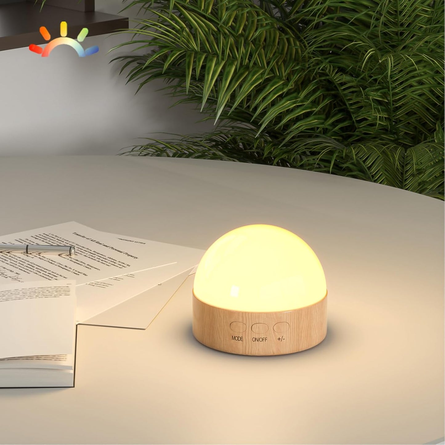 Kintion Night Light, Dimmable 8 Color Portable LED Night Light, 1800mAh Rechargeable Nursery Light