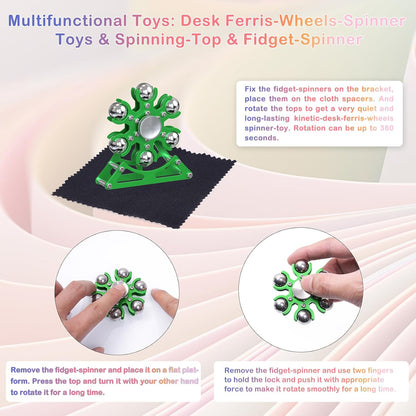 Desk-Fidget-Toys for Ferris-Wheels-Spinner: 4mins Kinetic-Metal-Spinner, Cool-Gadgets-Stuff for Kid