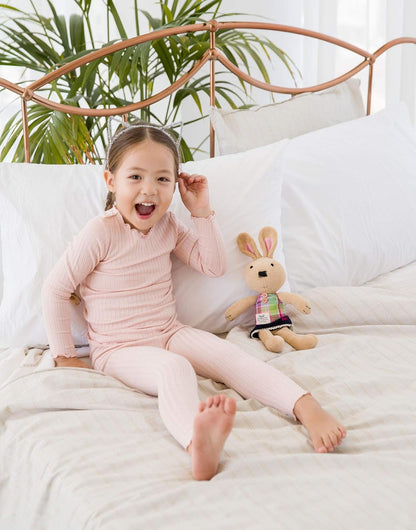 VAENAIT 6M-12Y Toddler Kids Girls Boys Soft Comfy Modal Tencel Solid Raglan Sleepwear Pajamas Pjs
